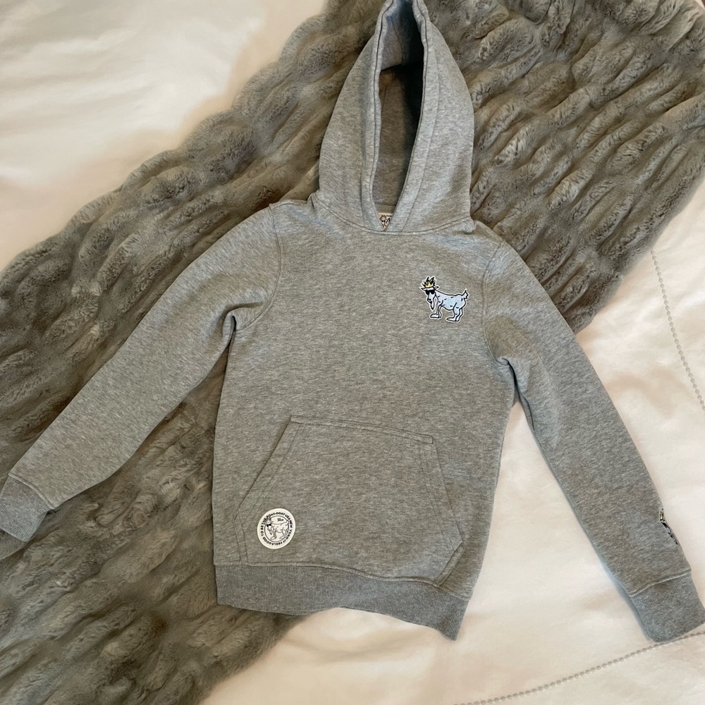GOAT USA OG Hooded Sweatshirt. Color Gray, Boys Size Small. Only worn once!
